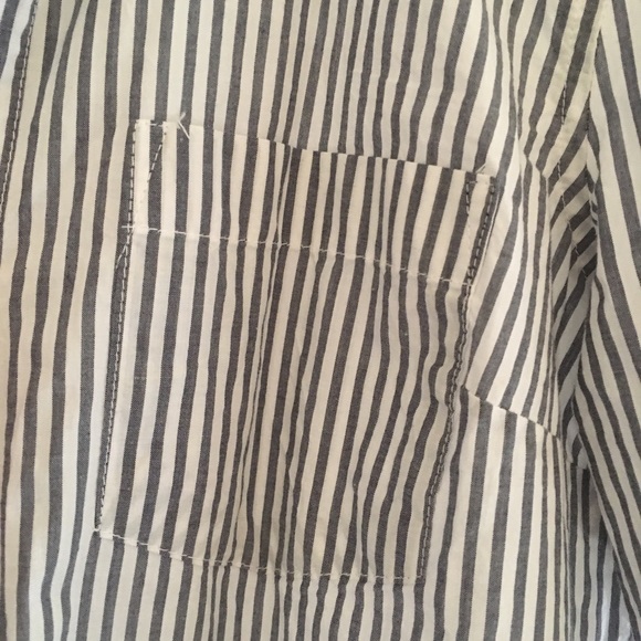 Blue/white long sleeve button up tunic shirt - Picture 5 of 6